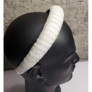 White Crystal Beads Sparkle Headband Hair Band